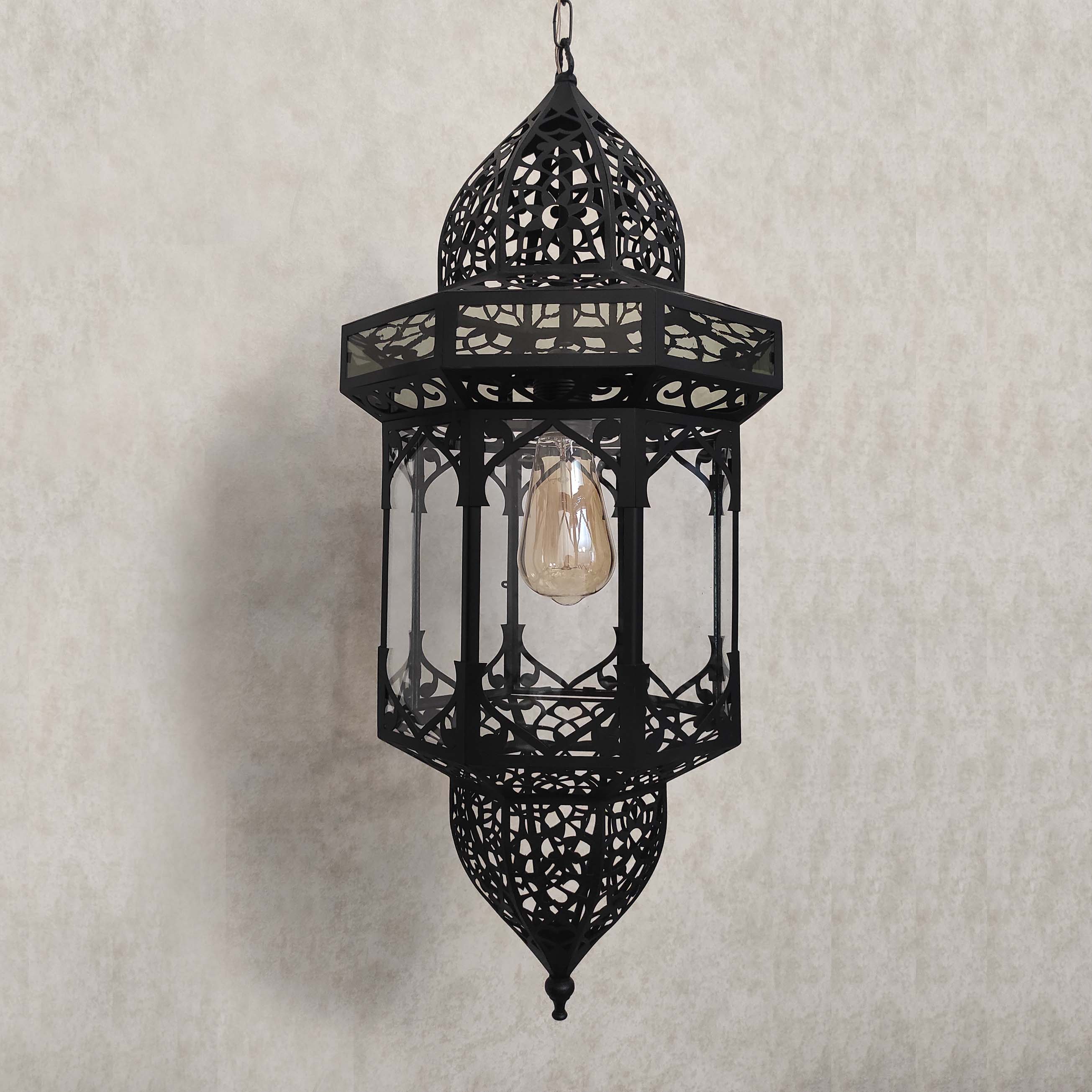 چراغ مراکشی هشت وجهی فلزی مدل دیبا