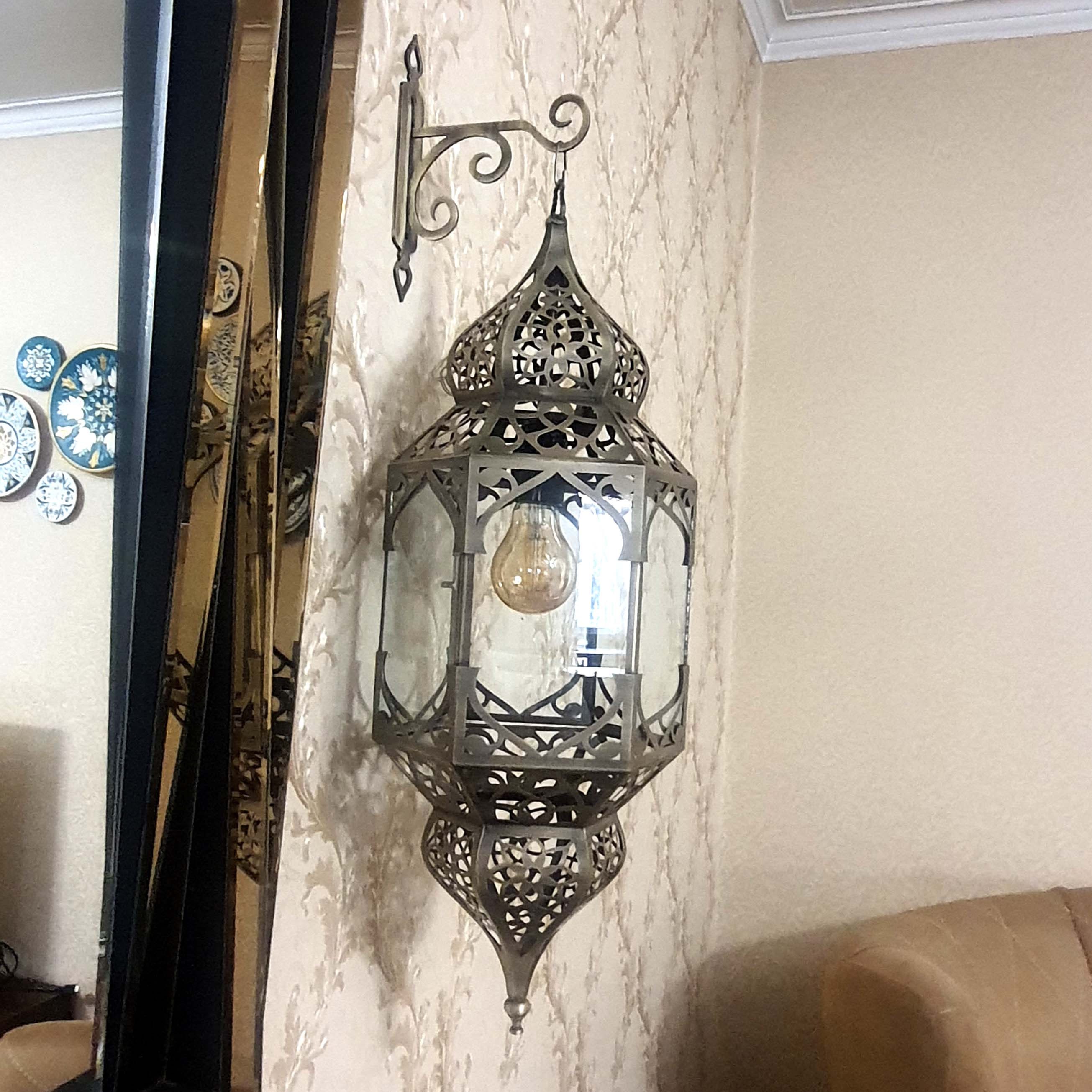 لوستر مراکشی شش وجهی منیر